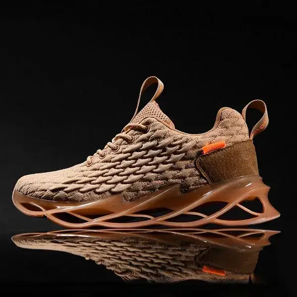 Mens Fish-Scale Sneakers | Glow-in-the-Dark Low-Top Sports Shoes in Black, Brown, Green, White