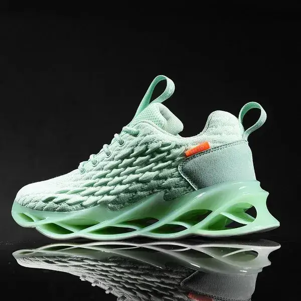 Mens Fish-Scale Sneakers | Glow-in-the-Dark Low-Top Sports Shoes in Black, Brown, Green, White