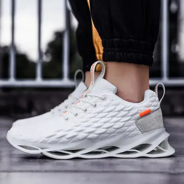 Mens Fish-Scale Sneakers | Glow-in-the-Dark Low-Top Sports Shoes in Black, Brown, Green, White