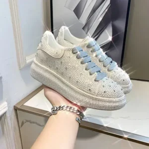 Atozfootwear Casual Rhinestone Platform Sneakers