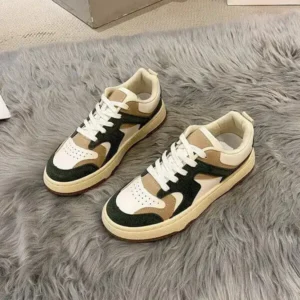 Atozfootwear Women Fashion Lace Up Design Color Blocking Sneakers