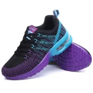 Atozfootwear Women Fashion Casual Lace Up Design Mesh Breathable Air Cushion Shock Absorbing Sneakers