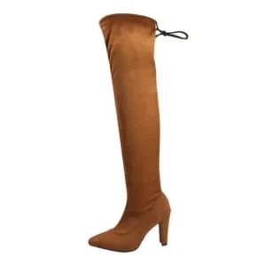 Atozfootwear Women Fashion Plus Size Solid Color Over The Knee Boots