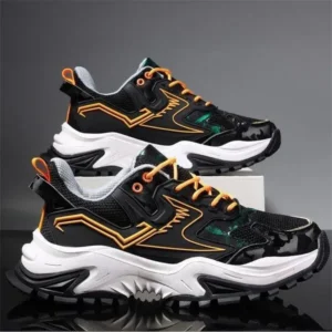 Atozfootwear Men Spring Autumn Fashion Casual Colorblock Mesh Cloth Breathable Rubber Platform Shoes Sneakers