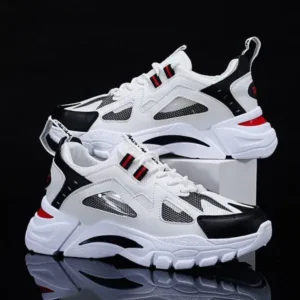 Atozfootwear Men Spring Autumn Fashion Casual Colorblock Mesh Cloth Breathable Lightweight Rubber Platform Shoes Sneakers