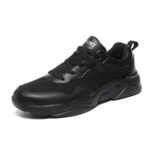 Atozfootwear Men Fashion Pu Mesh Breathable Sneakers