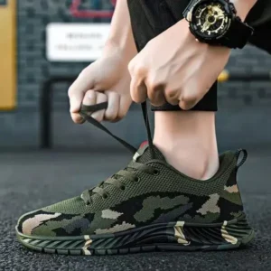 Atozfootwear Men'S Casual Mesh Breathable Camouflage Sneakers