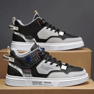 Atozfootwear Men'S Fashion High Top Color Block Sneakers