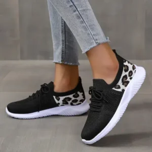 Atozfootwear Women Casual Mesh Breathable Leopard Sneakers