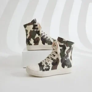 Atozfootwear Women Fashion Casual Plus Size Camouflage Thick-Soled High Top Shoes