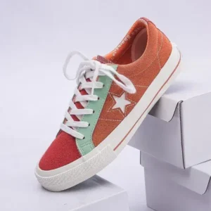 Atozfootwear Women Fashion Stitching Canvas Star Round Toe Sneakers