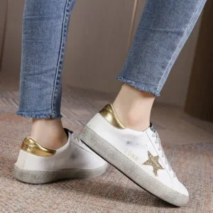 Atozfootwear Women Fashion Casual Plus Size Star Round Toe Sneakers