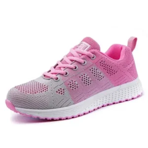 Atozfootwear Women Fashion Casual Color Blocking Lace-Up Mesh Breathable Sneakers