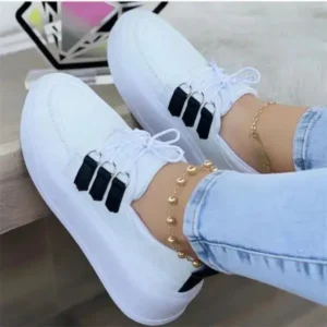 Atozfootwear Women Fashion Lace-Up Sneakers