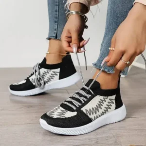 Atozfootwear Women Fashion Color Block Mesh Platform Sneakers