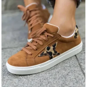 Atozfootwear Women Fashion Round Toe Lace-Up Canvas Sneakers