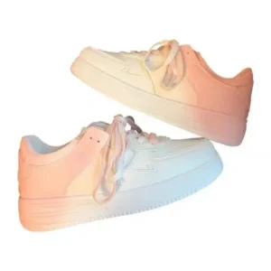 Atozfootwear Women Fashion Round Toe Gradient Platform Sneakers