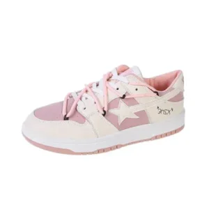 Atozfootwear Women Fashion Low Top Flat Retro Sneakers